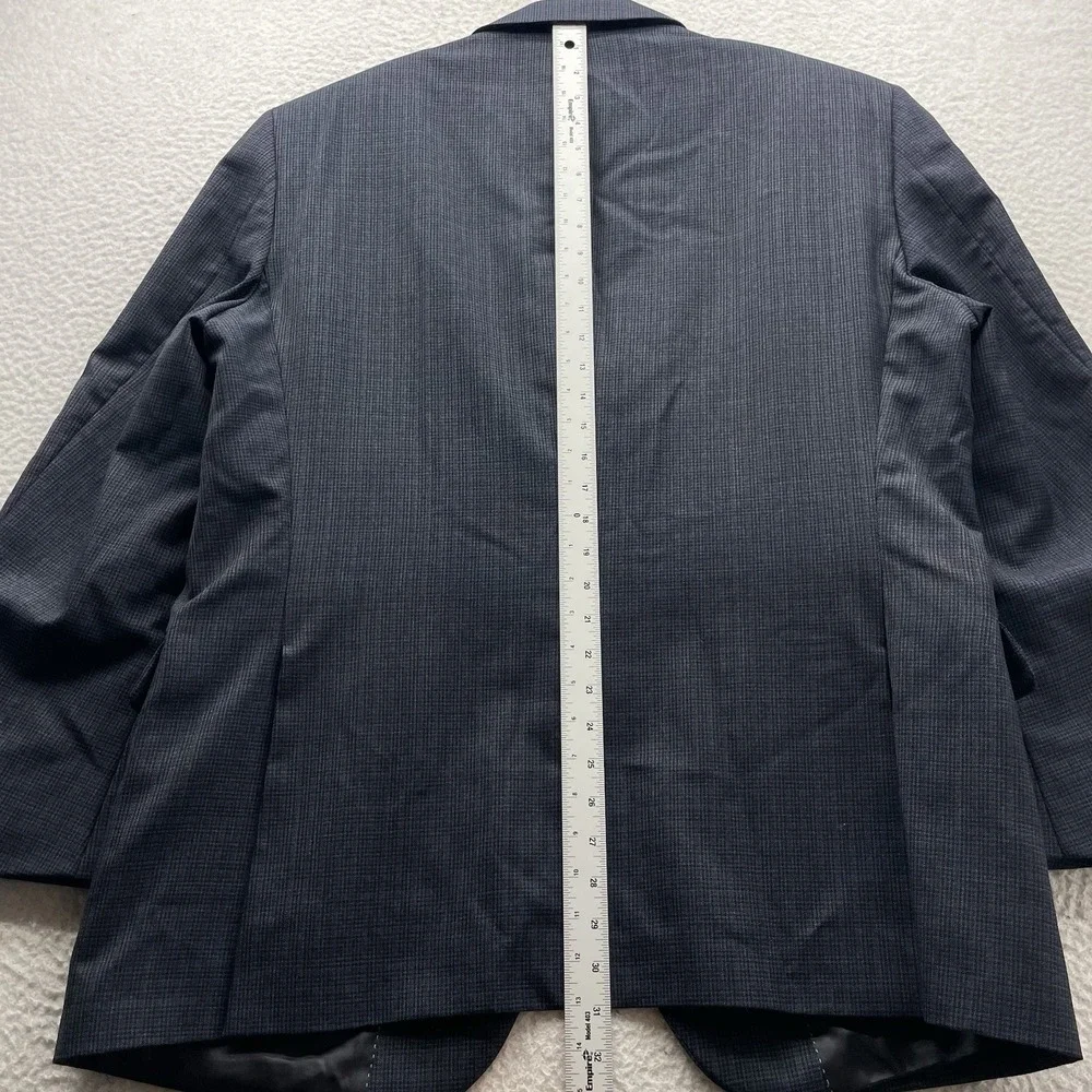 Peter Millar Blazer Mens 46R Wool Navy Blue Houndstooth Check Double Vent Canada